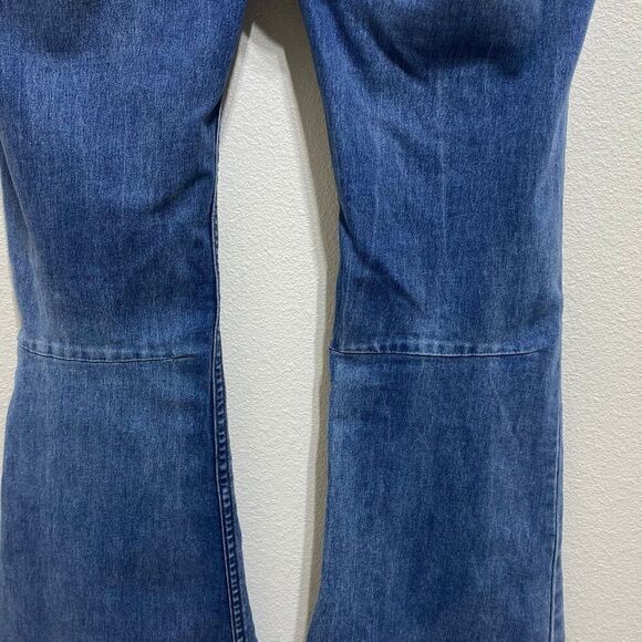 Free People Women's Penny Flare Jeans Elastic Waistband Pull-On Blue Size 27 - Picture 6 of 10